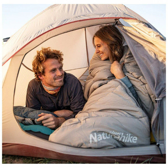 Спальный мешок Naturehike Envelope M180 (правый), серый в Твери