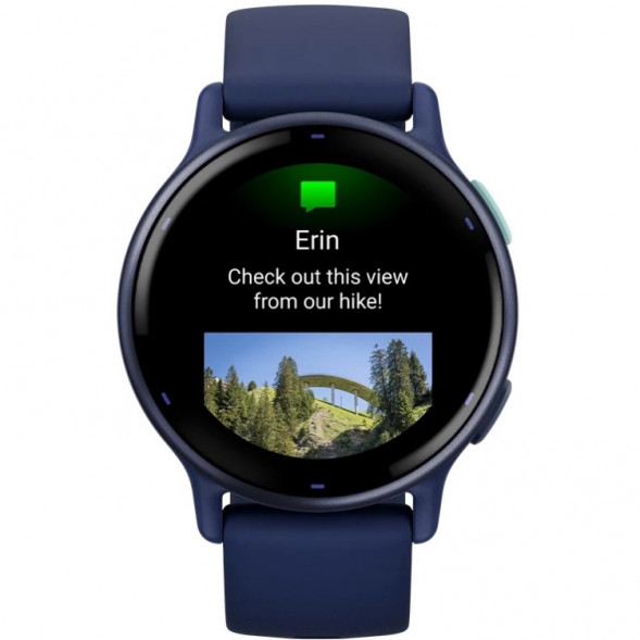 Умные часы Garmin Vivoactive 5, синие с металлически-синим безелем и силиконовым ремешком 010-02862-12 в Твери