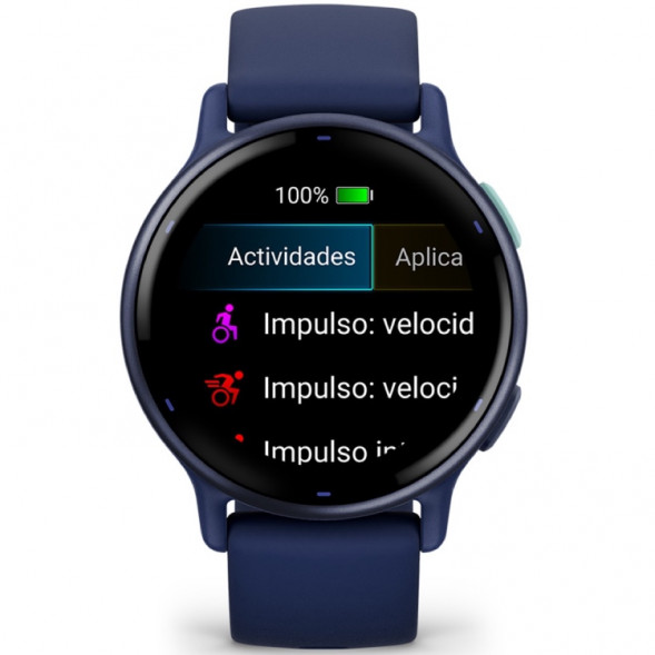 Умные часы Garmin Vivoactive 5, синие с металлически-синим безелем и силиконовым ремешком 010-02862-12 в Твери