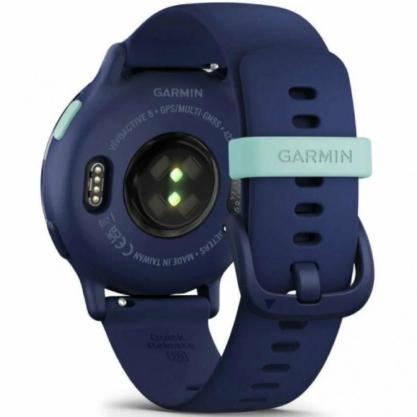 Умные часы Garmin Vivoactive 5, синие с металлически-синим безелем и силиконовым ремешком 010-02862-12 в Твери