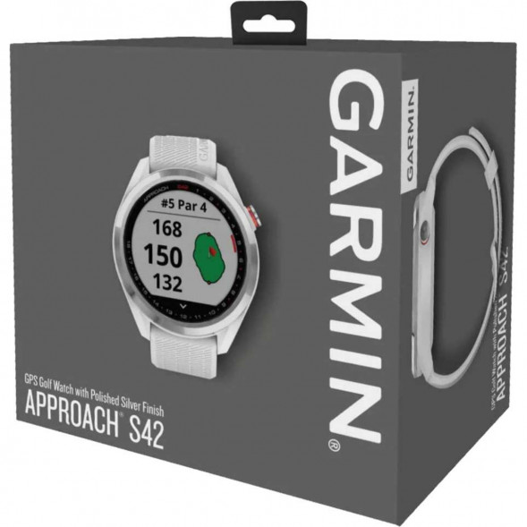 Умные часы для гольфа Garmin Approach S42, белый 010-02572-01 в Твери