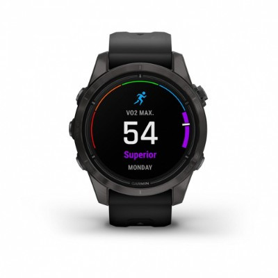 Умные часы Garmin EPIX PRO (Gen 2) Sapphire Edition 42 мм, титановый, угольно-серый, DLC, черный ремешок 010-02802-15 в Твери