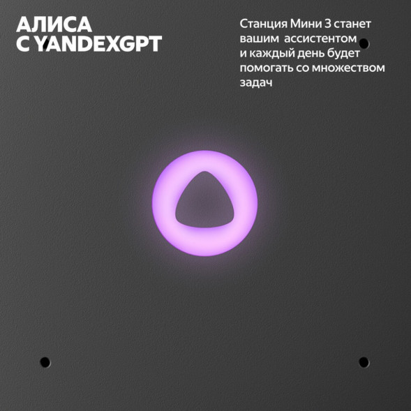 Умная колонка Яндекс Станция Мини 3 c Алисой на YandexGPT, серая в Твери