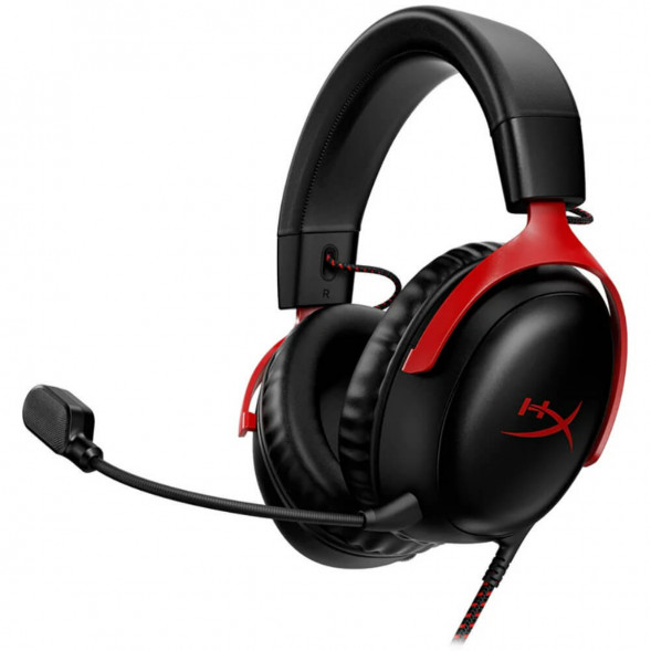 Компьютерная гарнитура HyperX Cloud III проводная, чёрный/красный в Твери
