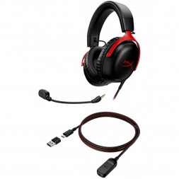 Компьютерная гарнитура HyperX Cloud III проводная, чёрный/красный