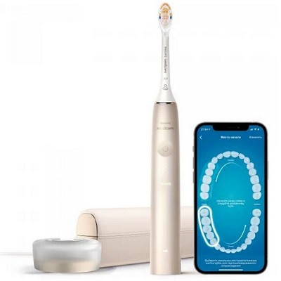 Звуковая зубная щетка Philips Sonicare 9900 Prestige HX9992, золотистое шампанское в Твери