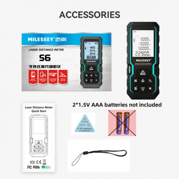 Лазерный дальномер Mileseey S6, 120 м в Твери