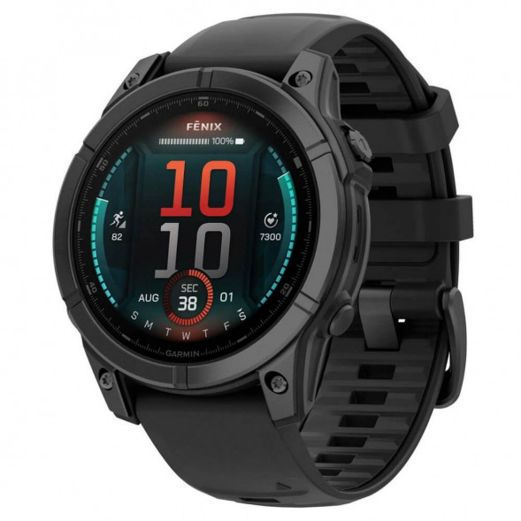 Умные часы Garmin Fenix E 47мм Amoled Slate Grey Steel с чёрным силиконовым ремешком 010-03025-01 в Твери