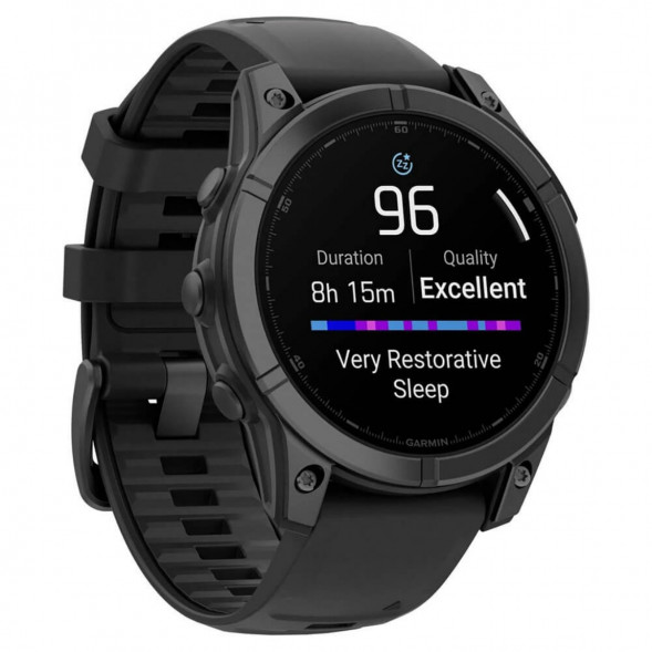 Умные часы Garmin Fenix E 47мм Amoled Slate Grey Steel с чёрным силиконовым ремешком 010-03025-01 в Твери