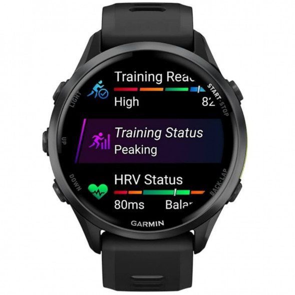 Умные часы Garmin Forerunner 970 Carbon Gray DLC Titanium ремешок Black/Translucent Whitestone 010-02969-10 в Твери