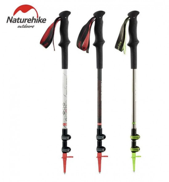 Треккинговая палка Naturehike 135 см, 1шт., серый/зеленый в Твери