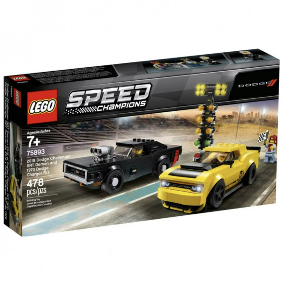 Конструктор LEGO Speed Champions 75893 2018 Dodge Challenger SRT Demon и 1970 Dodge Charger R/T в Твери