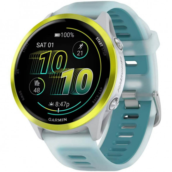 Умные часы Garmin Forerunner 570 47 мм Amp Yellow Aluminium/Translucent Whitestone/Turquoise 010-02971-01 в Твери