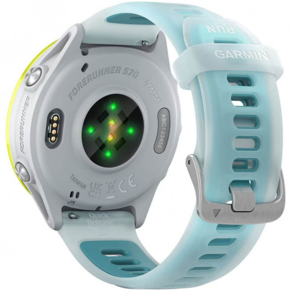 Умные часы Garmin Forerunner 570 47 мм Amp Yellow Aluminium/Translucent Whitestone/Turquoise 010-02971-01 в Твери