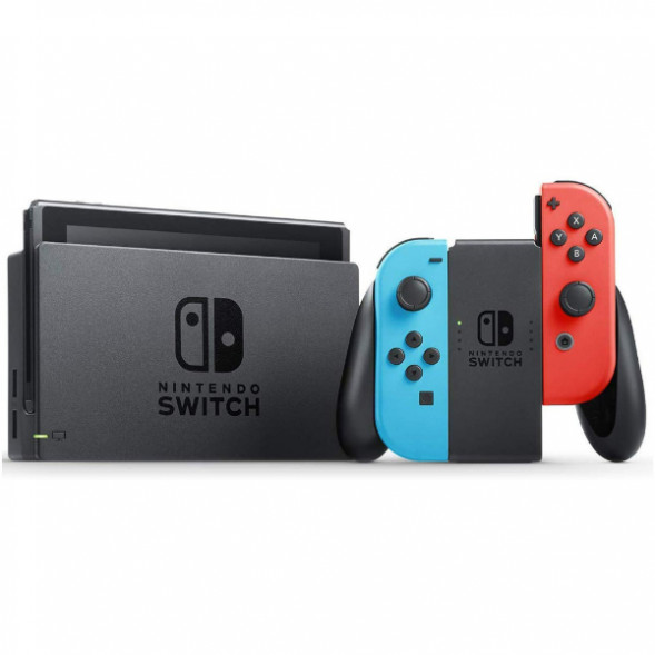 Игровая приставка Nintendo Switch rev.2 32 ГБ, красный/синий в Твери