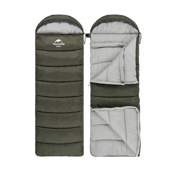 Спальный мешок Naturehike U250 (Левый), зеленый в Твери