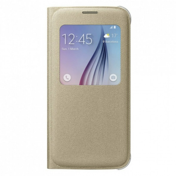 Чехол для Samsung Galaxy S6 S-View Cover (EF-CG920BFE), Gold в Твери