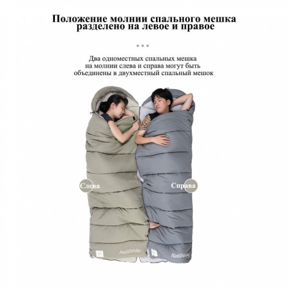 Спальный мешок Naturehike M300 (Левый), серый в Твери