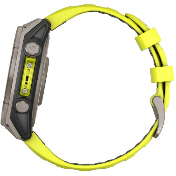 Умные часы Garmin Fenix 8, 51 мм, Solar, Sapphire Titanium with AMP Yellow/Graphite Silicone Band 010-02907-20 в Твери