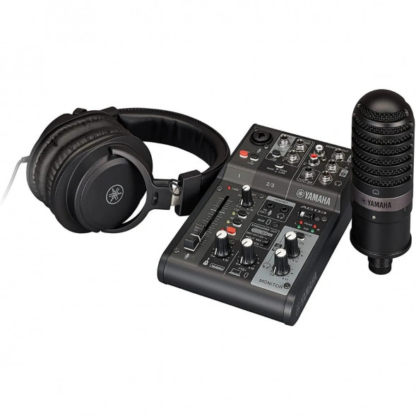 Микшер для стриминга Yamaha AG03MK2 LSPK Live Stream Black с аксессуарами в Твери
