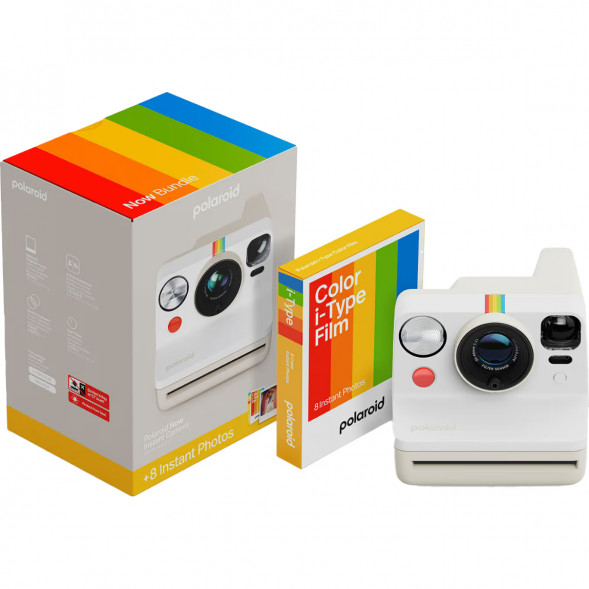 Фотоаппарат моментальной печати Polaroid Now Generation 3 + 8 цветных картриджей, белый в Твери