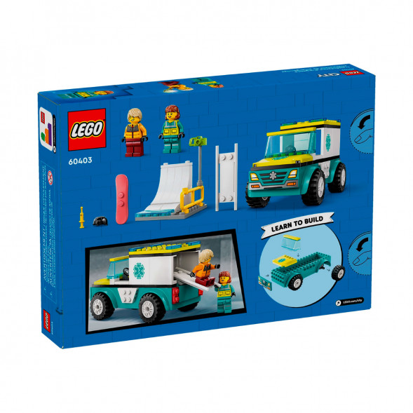 Конструктор LEGO City 60403 Скорая помощь и сноубордист в Твери