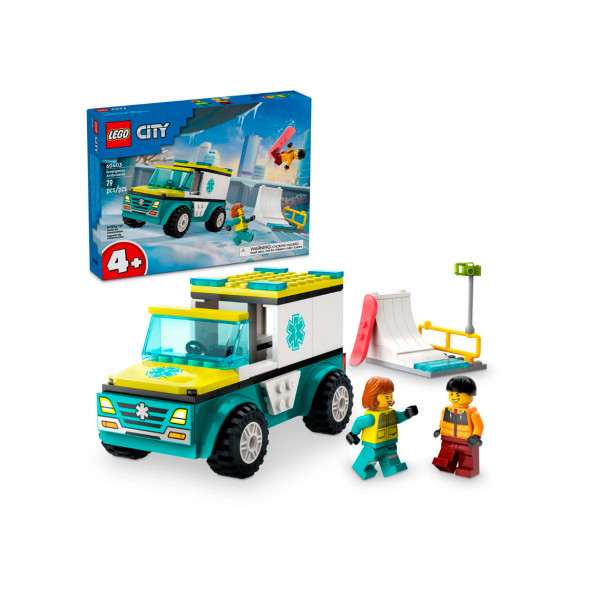 Конструктор LEGO City 60403 Скорая помощь и сноубордист в Твери