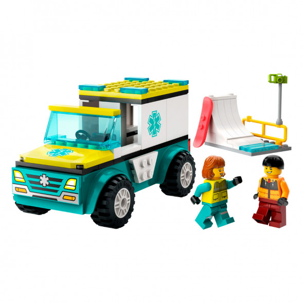 Конструктор LEGO City 60403 Скорая помощь и сноубордист в Твери