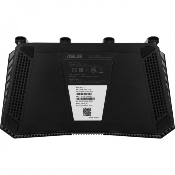 Wi-Fi роутер ASUS RT-BE58U, Wi-Fi 7, BE3600, 2.4/5ГГц, 4 LAN, черный в Твери