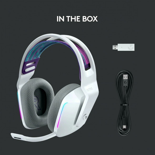 Игровая гарнитура Logitech G733 RGB Lightspeed Wireless, белый в Твери