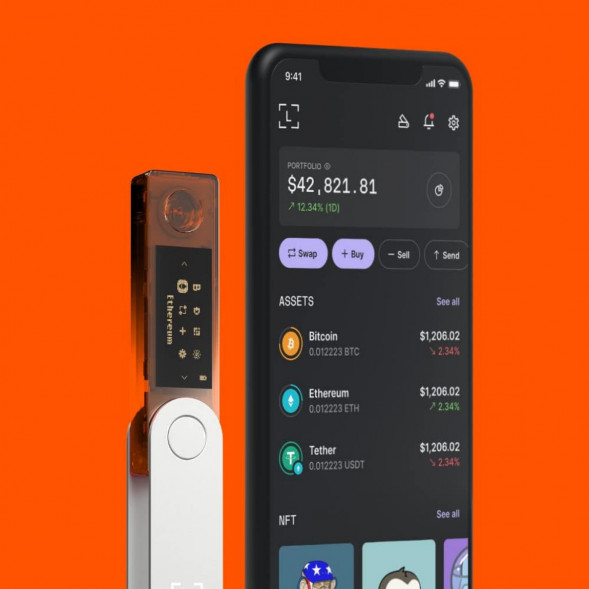 Аппаратный криптокошелек Ledger Nano X, BTC Orange  в Твери