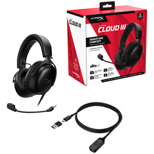 Компьютерная гарнитура HyperX Cloud III проводная, чёрный в Твери