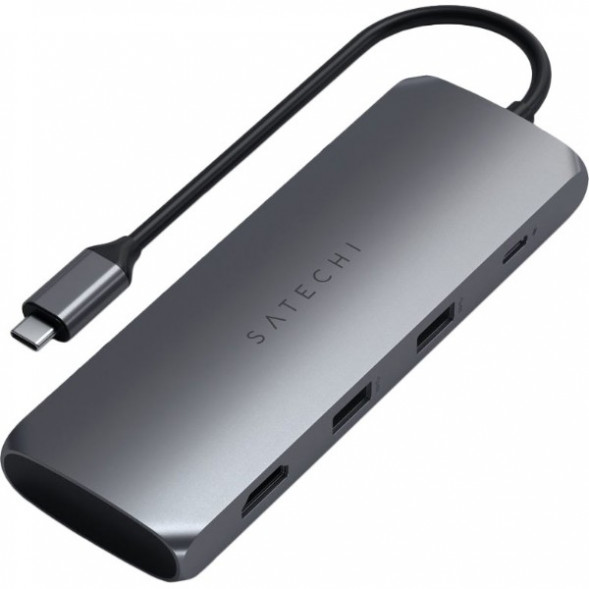 Док-станция Satechi USB-C Hybrid Multiport Adapter (with SSD Enclosure M.2 SATA, 2xUSB 3.1, USB Type-C, HDMI), Серый ST-UCHSEM в Твери