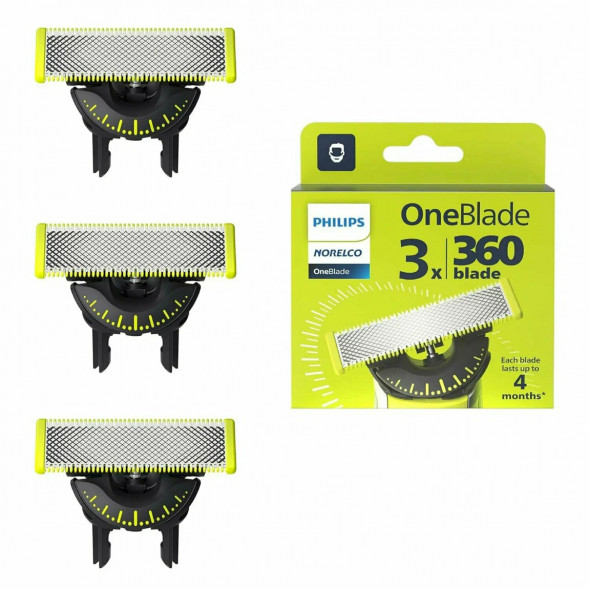 Сменные лезвия Philips OneBlade 360 QP430/50, 3 штуки в Твери