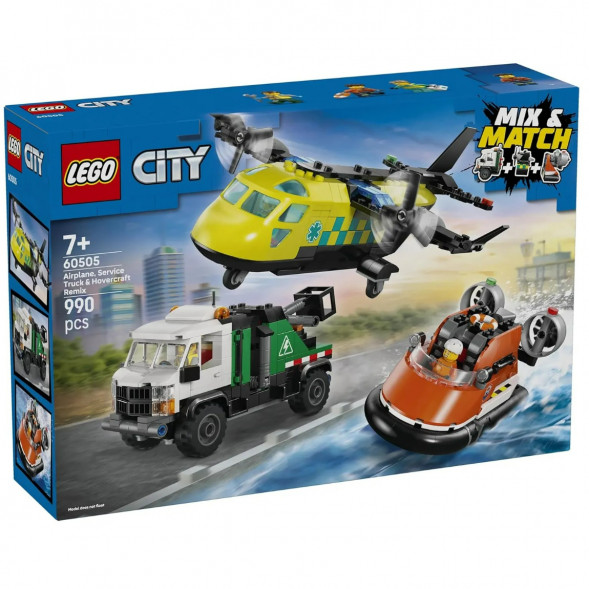 Конструктор LEGO City 60505 Самолет, сервисный грузовик и судно на воздушной подушке в Твери