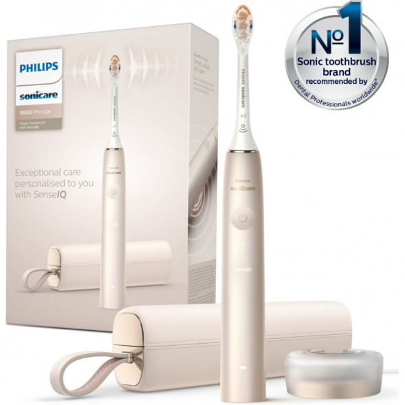 Электрическая звуковая зубная щетка Philips Sonicare 9900 Prestige HX9992/11, Champagne Gold в Твери