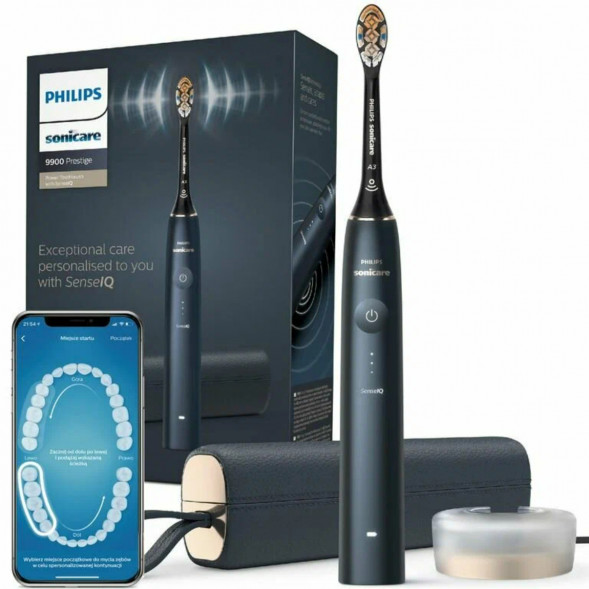 Электрическая звуковая зубная щетка Philips Sonicare 9900 Prestige HX9992/12, Dark Blue в Твери