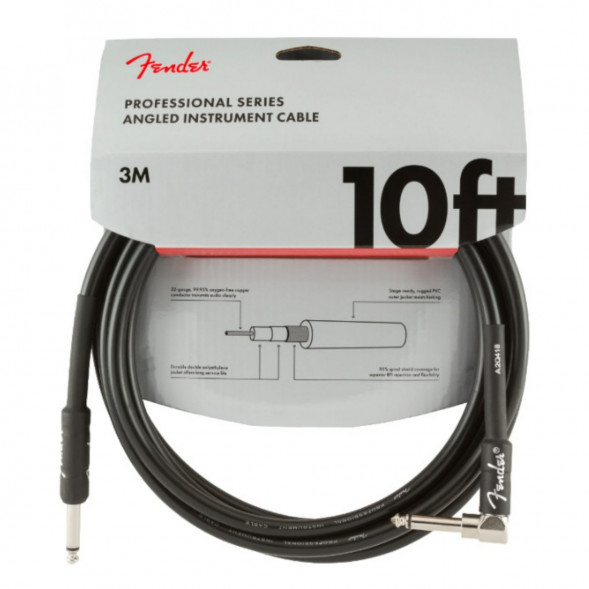 Инструментальный кабель Fender Professional Series 10 ft, 3 м, jack 6.3, черный в Твери