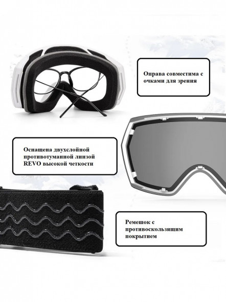 Горнолыжные очки для сноуборда Copozz (голубой, белый) в Твери