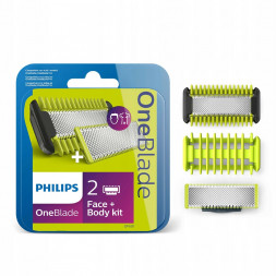 Сменные лезвия Philips OneBlade 2 шт. + 1 шт. Body kit QP620/50
