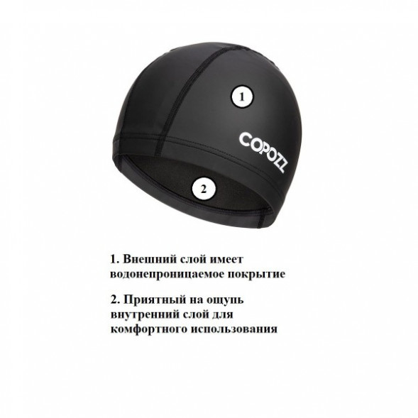 Шапочка для бассейна Copozz (черный) в Твери